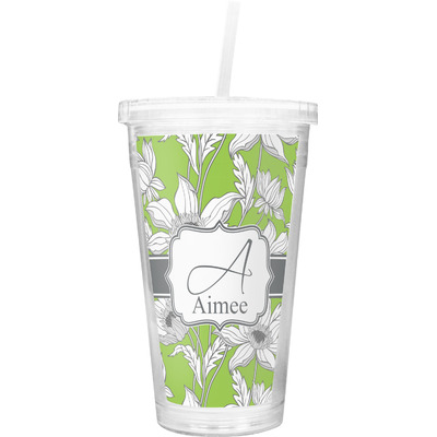 Wild Daisies Double Wall Tumbler with Straw (Personalized)