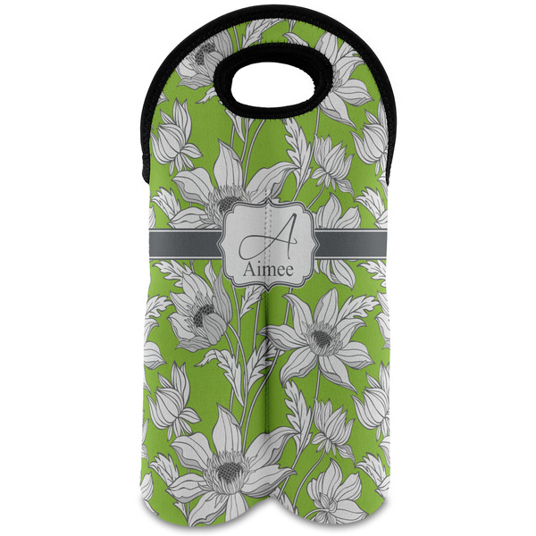 Custom Wild Daisies Wine Tote Bag (2 Bottles) (Personalized)