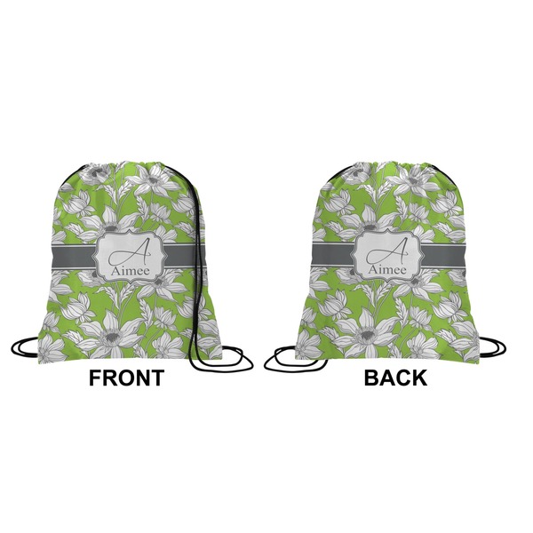 Wild Daisies Drawstring Backpack Front & Back Small