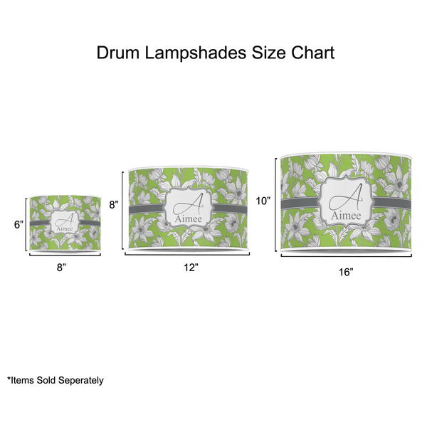 Wild Daisies Drum Lampshades - Sizing Chart