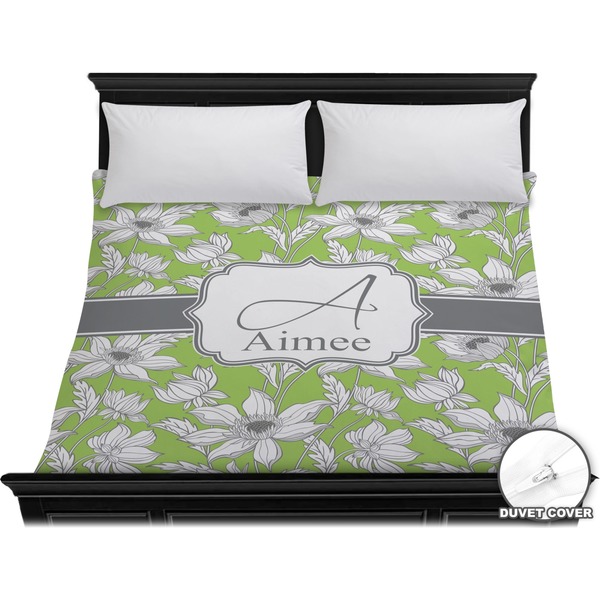 Custom Wild Daisies Duvet Cover - King (Personalized)
