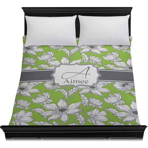 Wild Daisies Duvet Cover - Queen - On Bed - No Prop