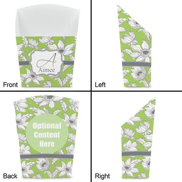 Wild Daisies French Fry Favor Box - Front & Back View