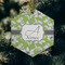 Wild Daisies Frosted Glass Ornament - Hexagon (Lifestyle)