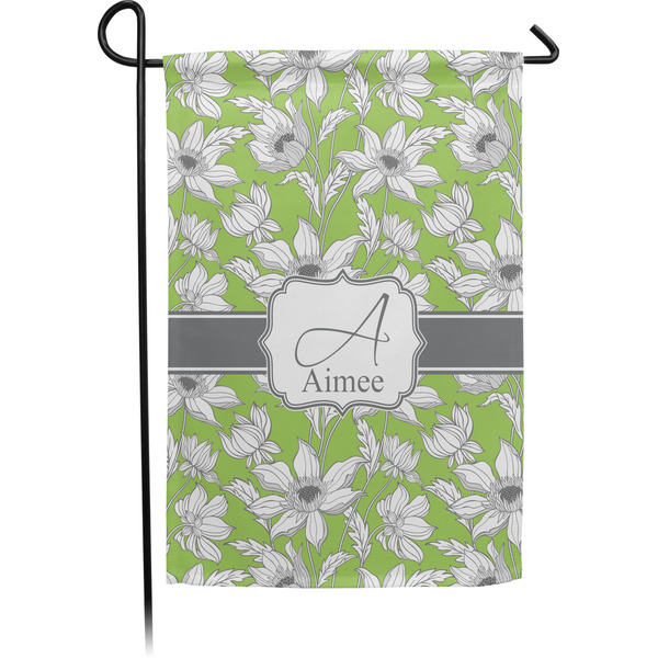 Custom Wild Daisies Small Garden Flag - Single Sided w/ Name and Initial