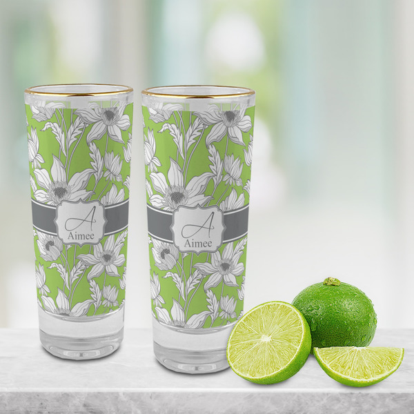 Wild Daisies Glass Shot Glass - 2 oz - LIFESTYLE