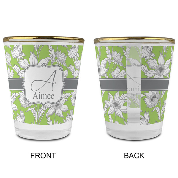 Wild Daisies Glass Shot Glass - with gold rim - APPROVAL