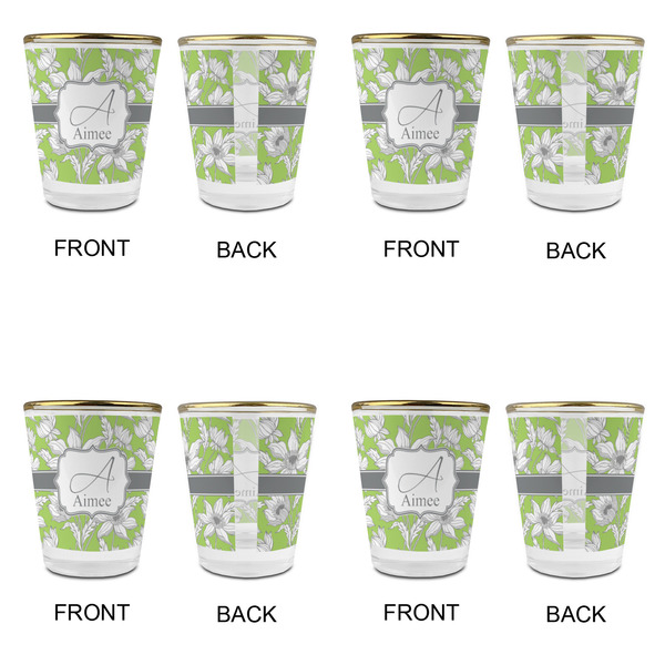 Wild Daisies Glass Shot Glass - with gold rim - Set of 4 - APPROVAL