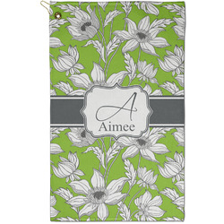 Wild Daisies Golf Towel - Poly-Cotton Blend - Small w/ Name and Initial