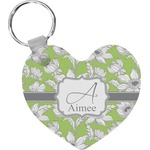 Wild Daisies Heart Plastic Keychain w/ Name and Initial