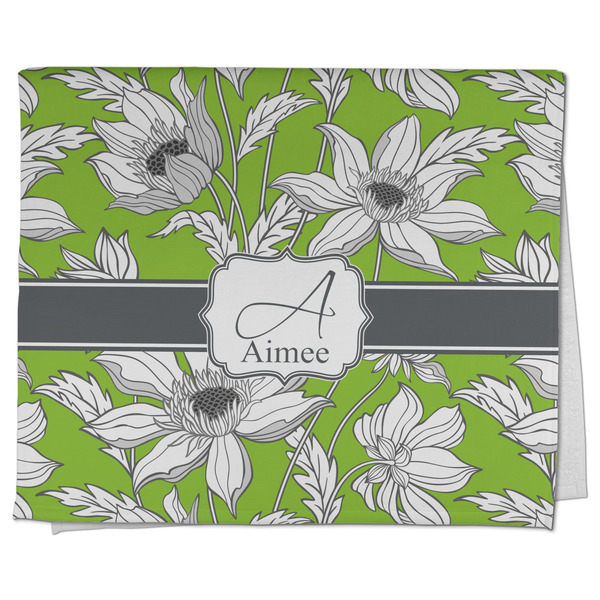 Custom Wild Daisies Kitchen Towel - Poly Cotton w/ Name and Initial