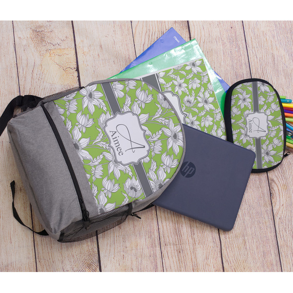 Wild Daisies Large Backpack - Gray - With Stuff