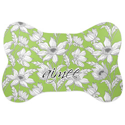 Wild Daisies Bone Shaped Dog Food Mat (Personalized)