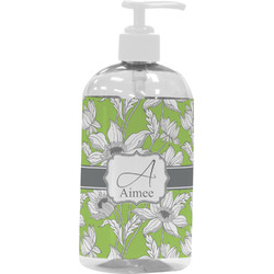 Wild Daisies Plastic Soap / Lotion Dispenser (16 oz - Large - White) (Personalized)