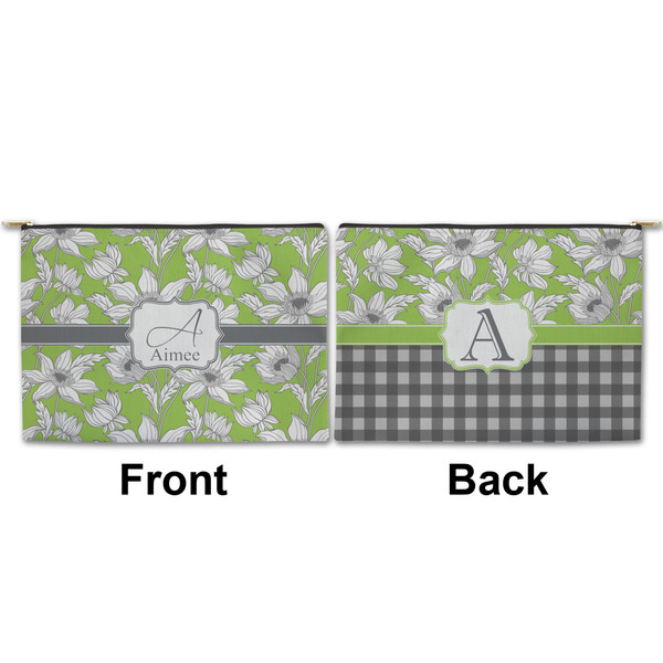 Wild Daisies Large Zipper Pouch Approval (Front and Back)