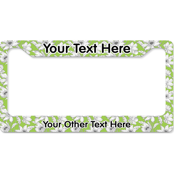 Custom Wild Daisies License Plate Frame - Style B (Personalized)