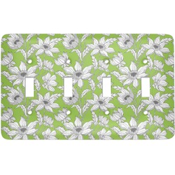 Wild Daisies Light Switch Cover (4 Toggle Plate)