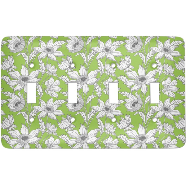 Custom Wild Daisies Light Switch Cover (4 Toggle Plate)