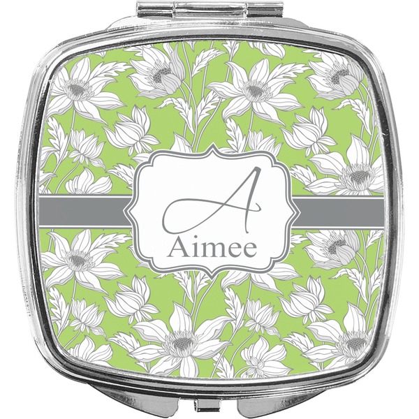 Custom Wild Daisies Compact Makeup Mirror (Personalized)