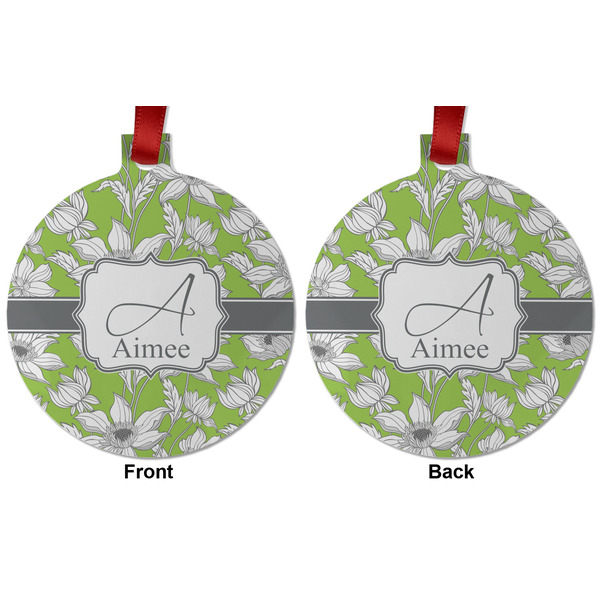 Wild Daisies Metal Ball Ornament - Front and Back