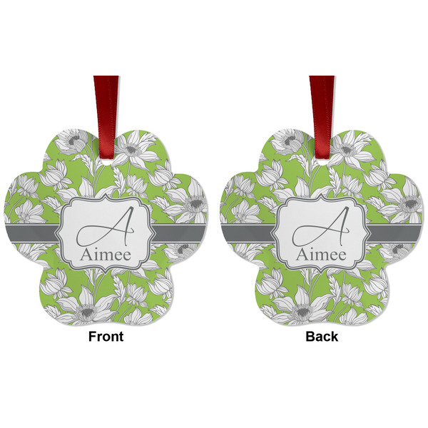 Wild Daisies Metal Paw Ornament - Front and Back