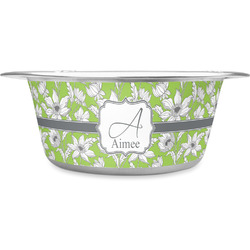 Wild Daisies Stainless Steel Dog Bowl - Medium (Personalized)