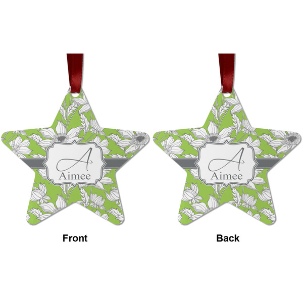 Wild Daisies Metal Star Ornament - Front and Back