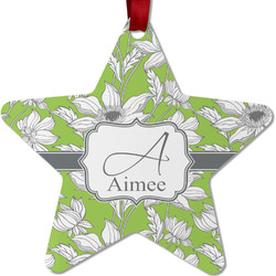 Wild Daisies Metal Star Ornament - Double Sided w/ Name and Initial