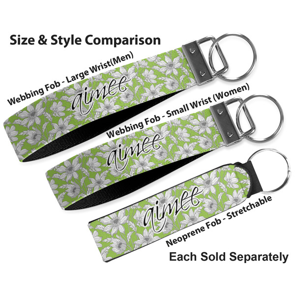 Wild Daisies Multiple Key Ring comparison sizes