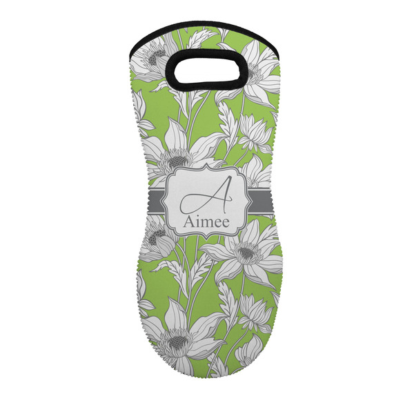 Custom Wild Daisies Neoprene Oven Mitt - Single w/ Name and Initial