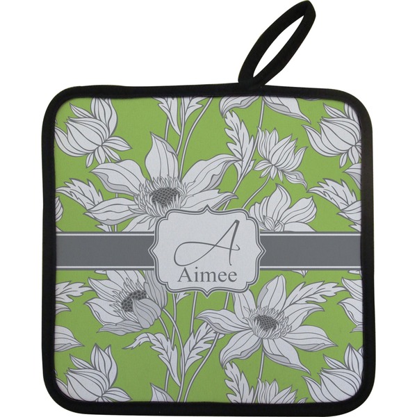 Custom Wild Daisies Pot Holder w/ Name and Initial
