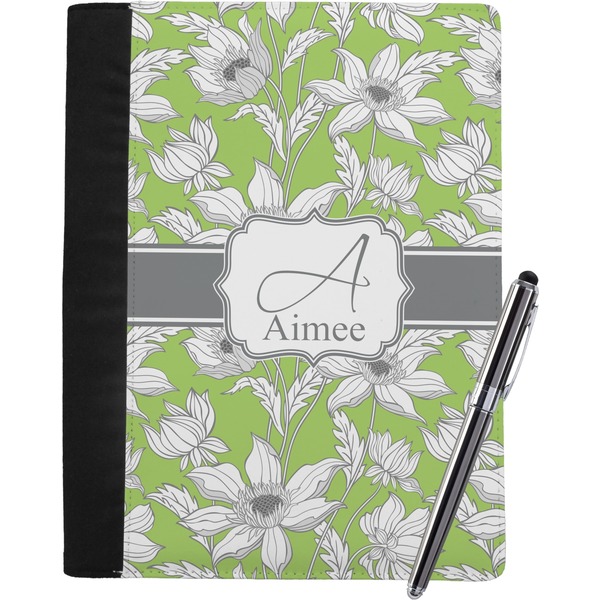 Custom Wild Daisies Notebook Padfolio - Large w/ Name and Initial