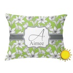 Wild Daisies Outdoor Throw Pillow (Rectangular) (Personalized)