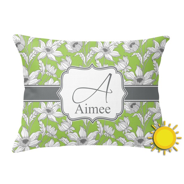Custom Wild Daisies Outdoor Throw Pillow (Rectangular) (Personalized)