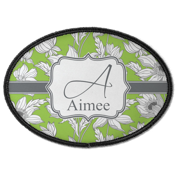 Custom Wild Daisies Iron On Oval Patch w/ Name and Initial