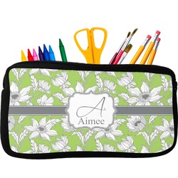 Wild Daisies Neoprene Pencil Case - Small w/ Name and Initial