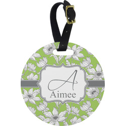 Wild Daisies Plastic Luggage Tag - Round (Personalized)