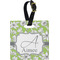 Wild Daisies Plastic Luggage Tag - Square w/ Name and Initial