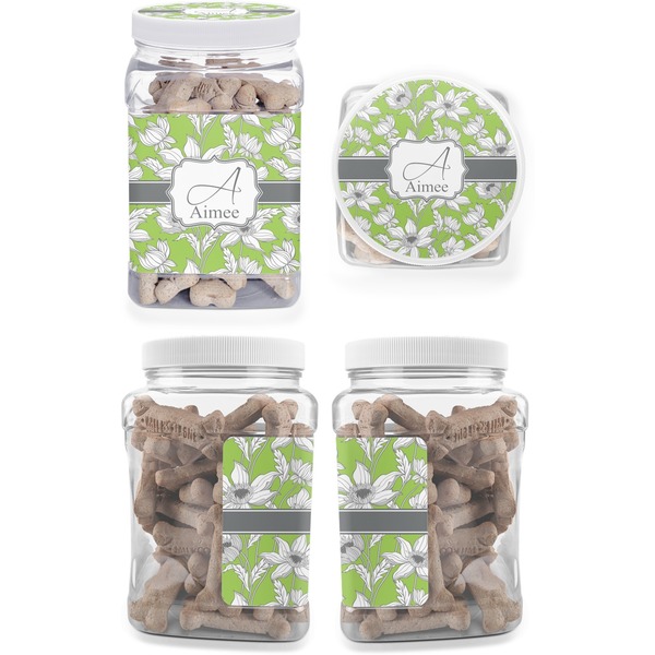 Wild Daisies Pet Treat Jar - Multiple Angles