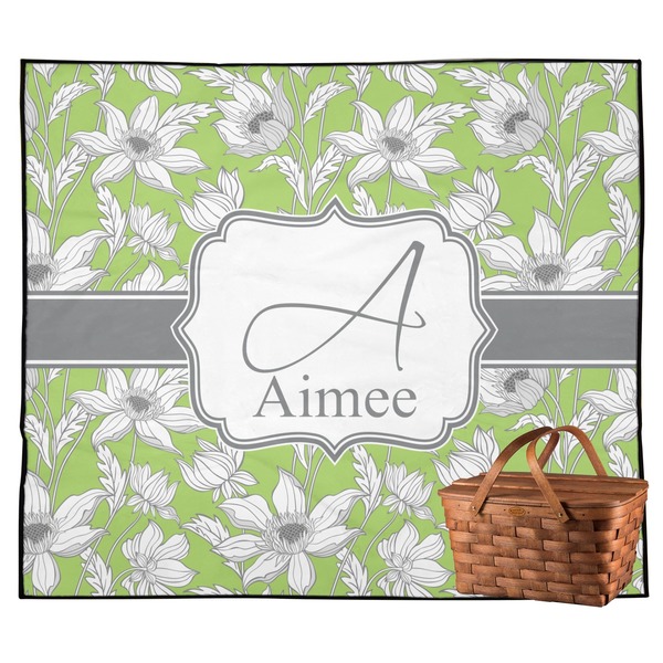 Custom Wild Daisies Outdoor Picnic Blanket (Personalized)