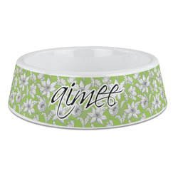 Wild Daisies Plastic Dog Bowl - Large (Personalized)