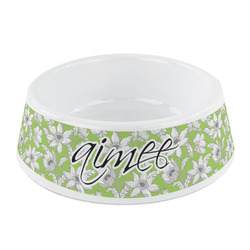 Wild Daisies Plastic Dog Bowl - Small (Personalized)