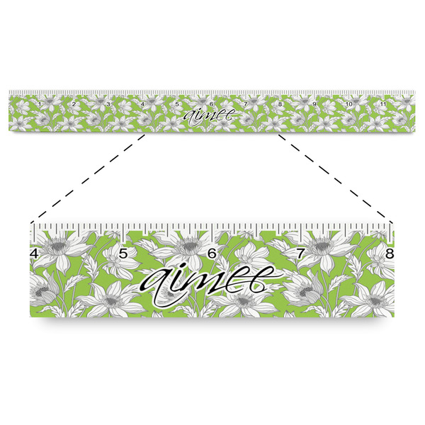 Custom Wild Daisies Plastic Ruler - 12" (Personalized)