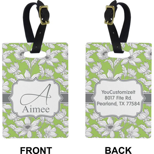 Wild Daisies Rectangle Luggage Tag (Front + Back)