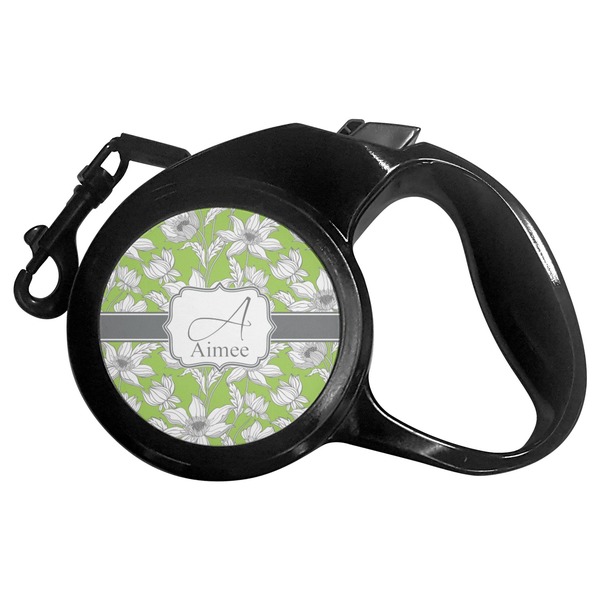 Custom Wild Daisies Retractable Dog Leash - Medium (Personalized)