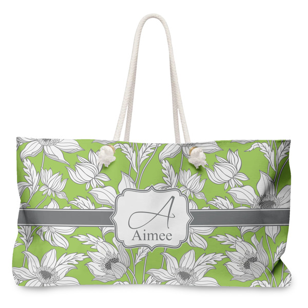 Custom Wild Daisies Large Tote Bag with Rope Handles (Personalized)