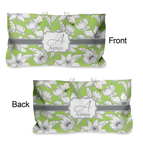 Wild Daisies Large Rope Tote - From & Back View