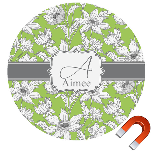 Custom Wild Daisies Round Car Magnet - 6" (Personalized)