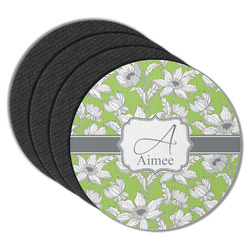 Wild Daisies Round Rubber Backed Coasters - Set of 4 (Personalized)
