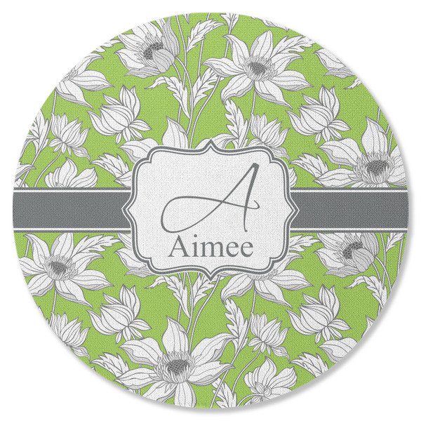 Custom Wild Daisies Round Rubber Backed Coaster (Personalized)